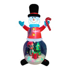 Outdoor Inflatable Santa Riding Polar Bear Self-Inflating LED
