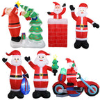 Outdoor Inflatable Santa Riding Polar Bear Self-Inflating LED