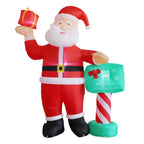 Outdoor Inflatable Santa Riding Polar Bear Self-Inflating LED