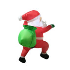 Outdoor Inflatable Santa Riding Polar Bear Self-Inflating LED