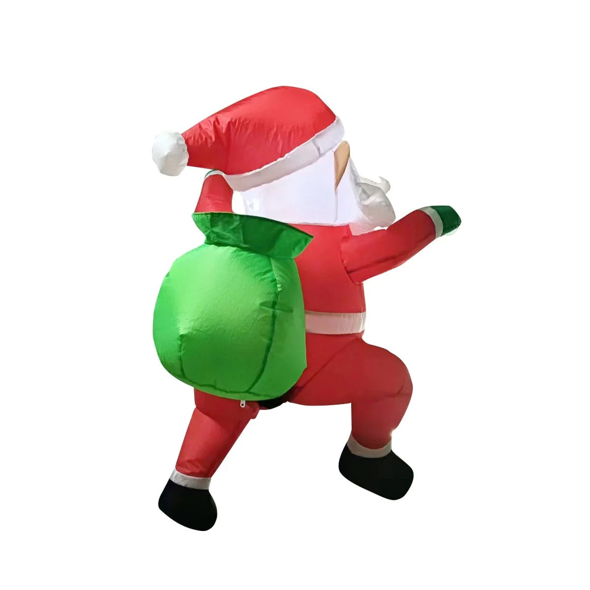 Outdoor Inflatable Santa Riding Polar Bear Self-Inflating LED