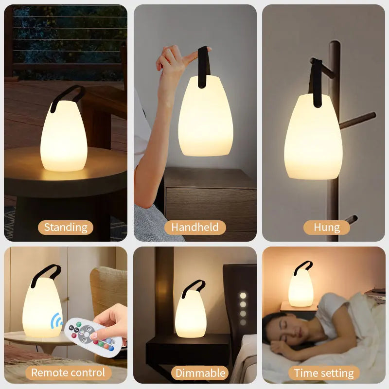 Outdoor LED Lamp Rechargeable Waterproof Remote & Timer