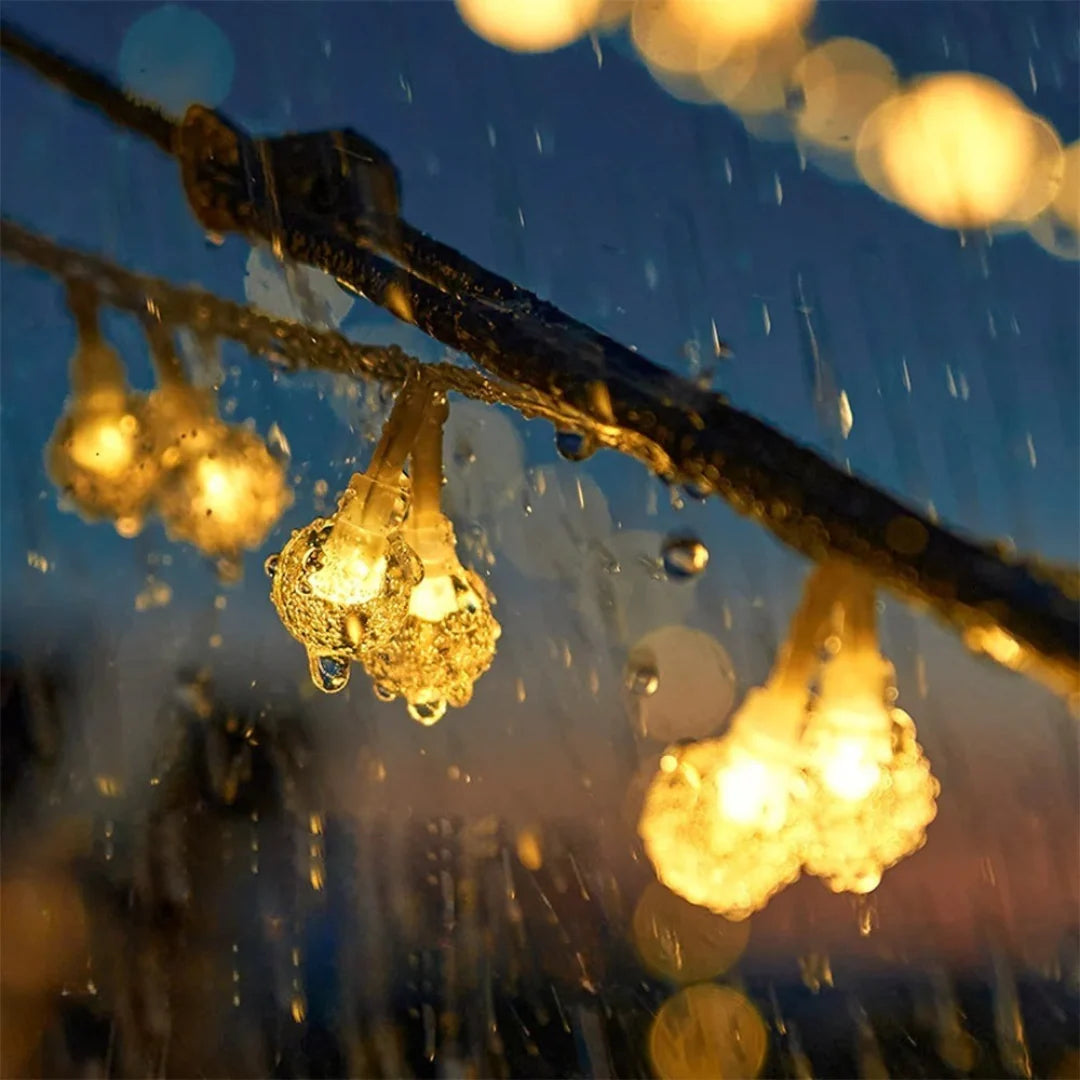 Outdoor LED String Lights Solar-Powered Warm White Waterproof