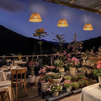 Outdoor Lantern Faux Rattan Solar & USB Backup Dusk Sensor