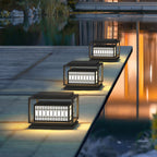 Outdoor Lantern Solar Geometric Design Weather-Resistant