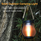 Outdoor Lantern Solar-Powered Flame Effect 12-Hour Weather-Resistant Hemp Rope