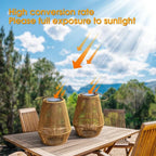 Outdoor Lantern Solar Powered Handwoven Rattan Weather Resistant