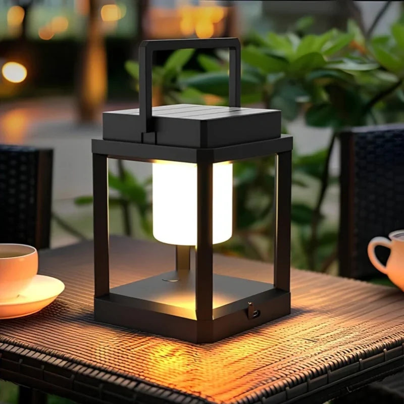 Outdoor Lantern Solar & USB Dimmable Warm Light