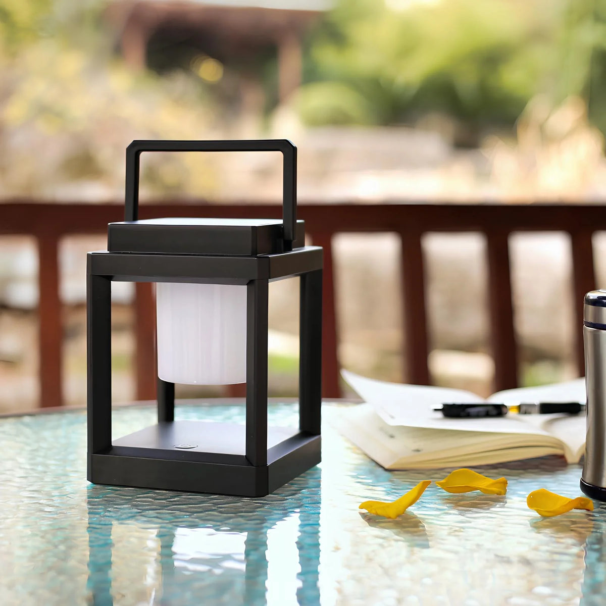 Outdoor Lantern Solar & USB Dimmable Warm Light