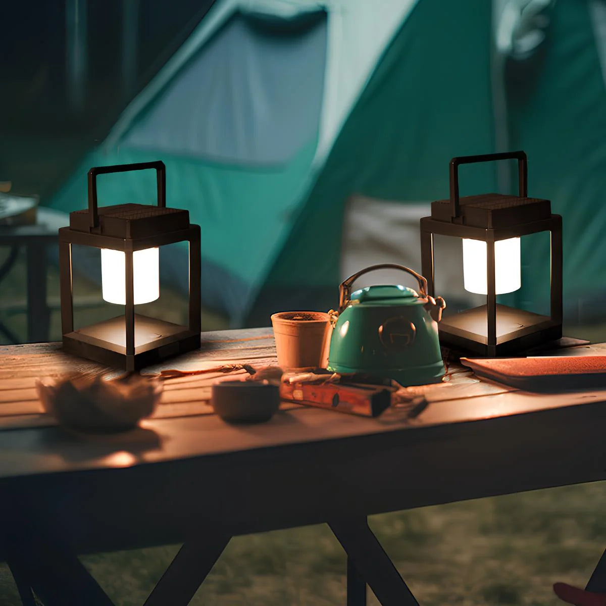 Outdoor Lantern Solar & USB Dimmable Warm Light