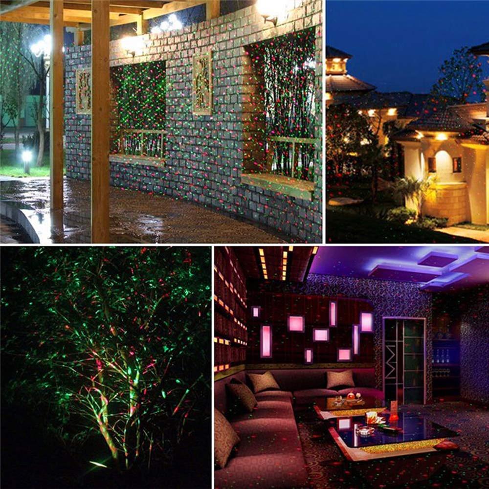 Outdoor Laser Projector Moving Red & Green Stars Weather-Resistant