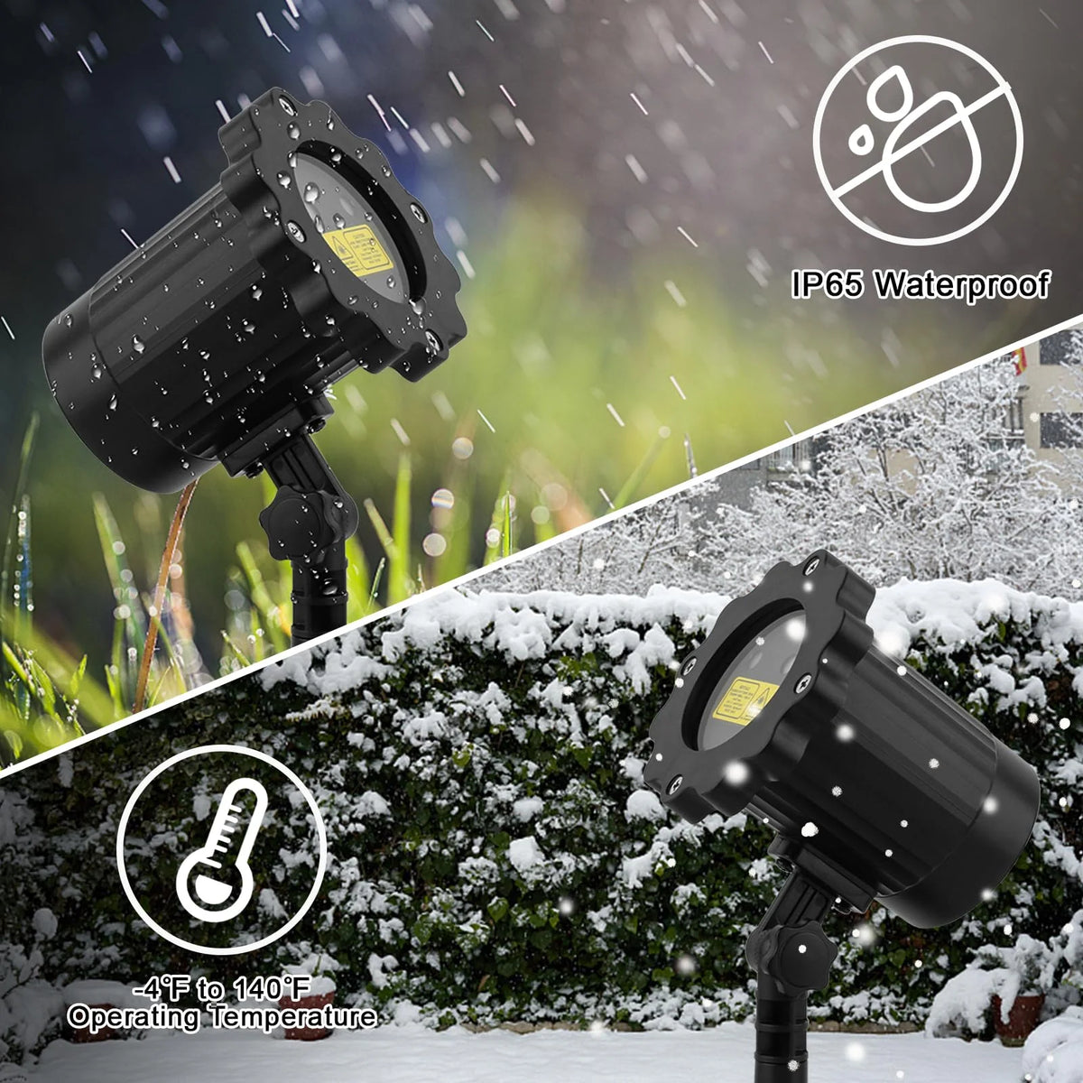 Outdoor Laser Projector Weather-Resistant RF Remote & Timer