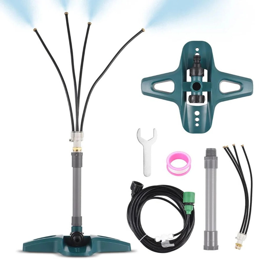 Outdoor Misting System Adjustable Nozzles & Garden Hose Connection