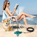 Outdoor Misting System Adjustable Nozzles & Garden Hose Connection