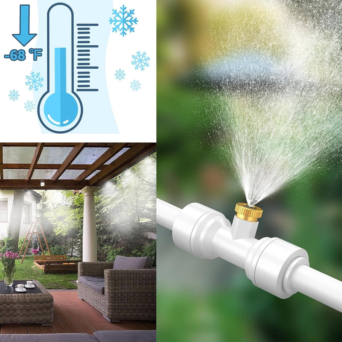 Outdoor Misting System Fine Mist Cooling Quick Setup