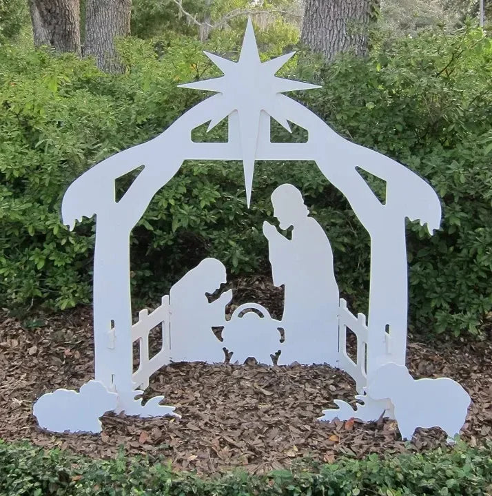 Outdoor Nativity Set Four-Piece Waterproof PVC Easy Assembly