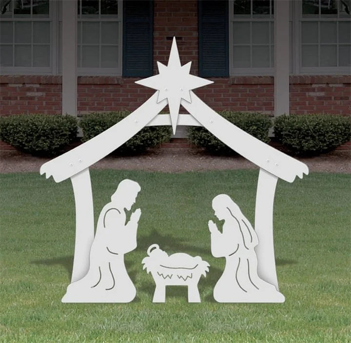 Outdoor Nativity Set Four-Piece Waterproof PVC Easy Assembly
