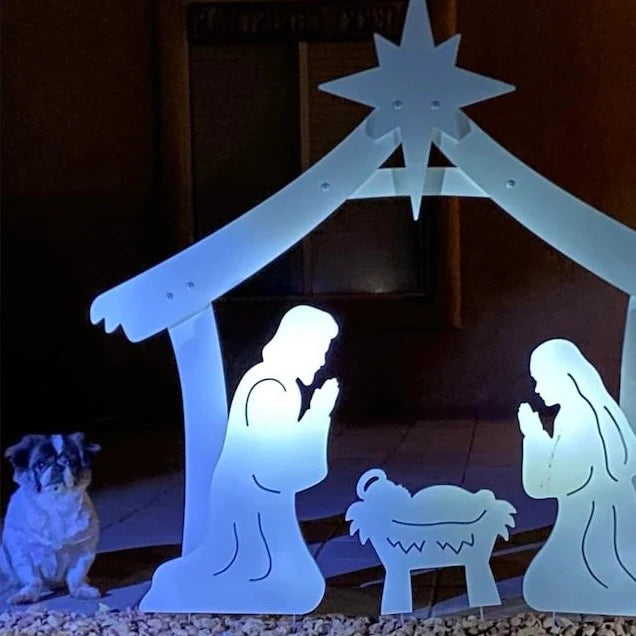Outdoor Nativity Set Four-Piece Waterproof PVC Easy Assembly