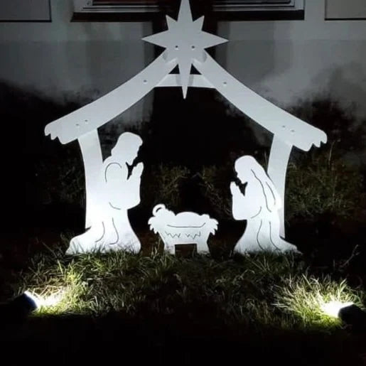 Outdoor Nativity Set Four-Piece Waterproof PVC Easy Assembly