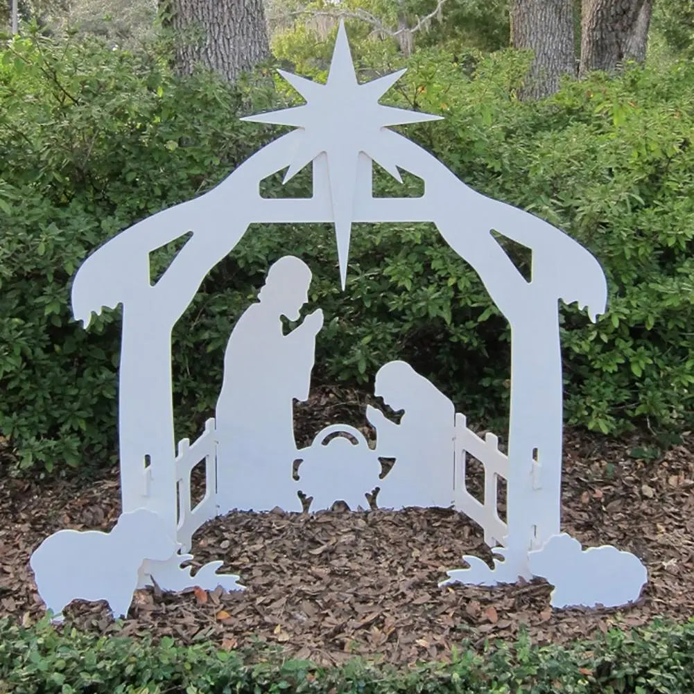 Outdoor Nativity Set Weather-Resistant Plastic Complete Figures