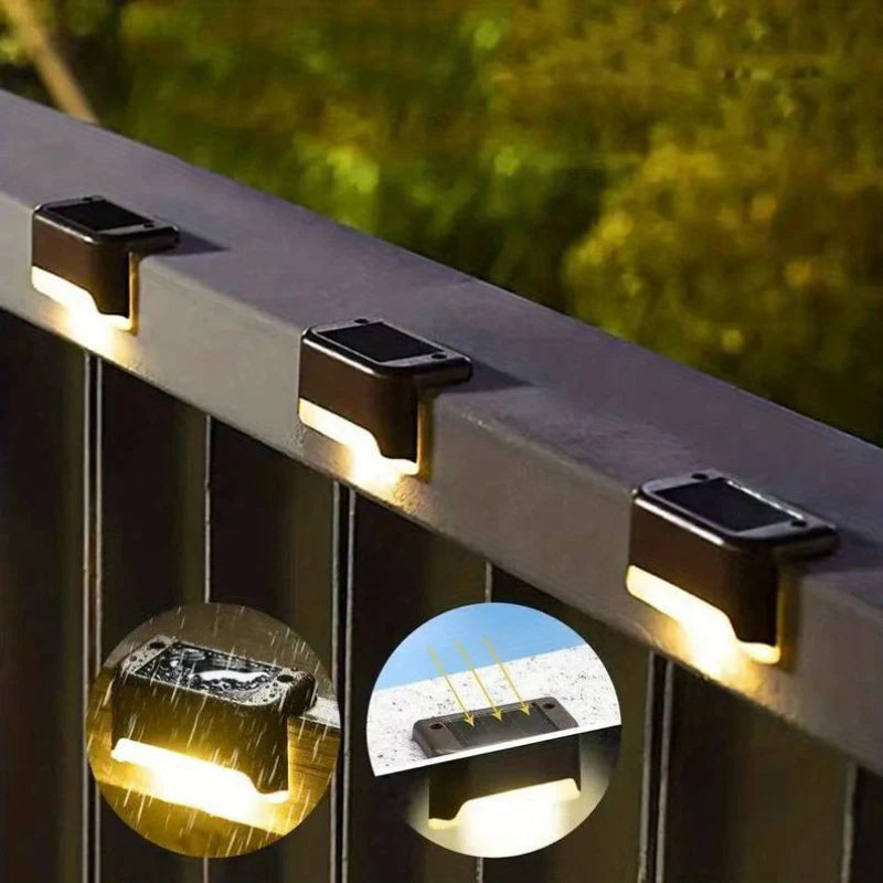 Outdoor Path Lights Solar-Powered Warm LED Automatic Dusk Sensor