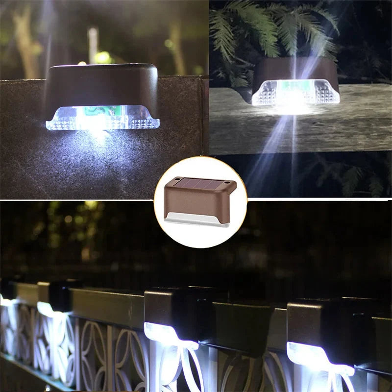 Outdoor Path Lights Solar-Powered Warm LED Automatic Dusk Sensor