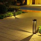 Outdoor Pillar Light Solar Dusk Sensor Weather-Resistant Aluminum