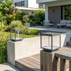 Outdoor Post Lamp Stainless Steel Open Frame Warm White