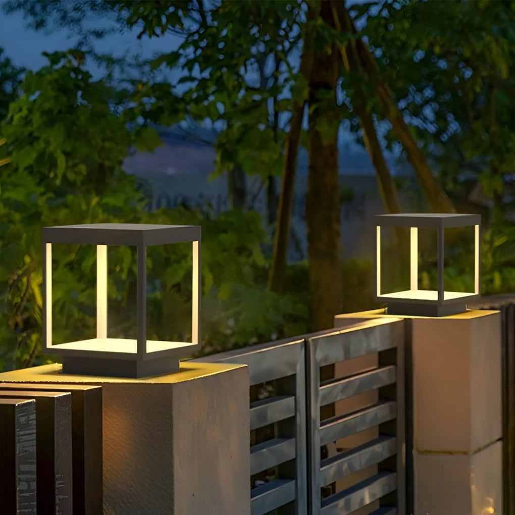 Outdoor Post Lamp Stainless Steel Open Frame Warm White