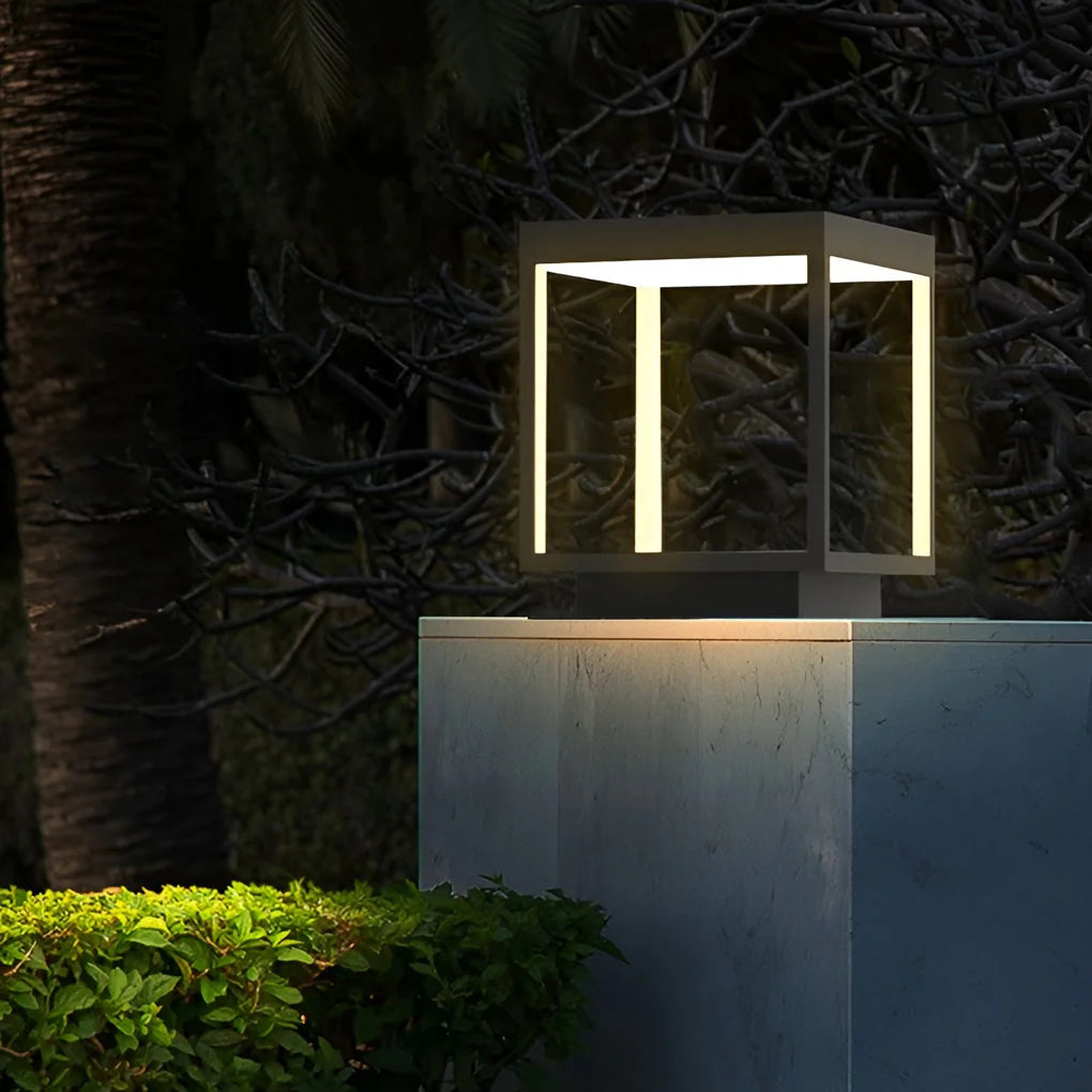 Outdoor Post Lamp Stainless Steel Open Frame Warm White