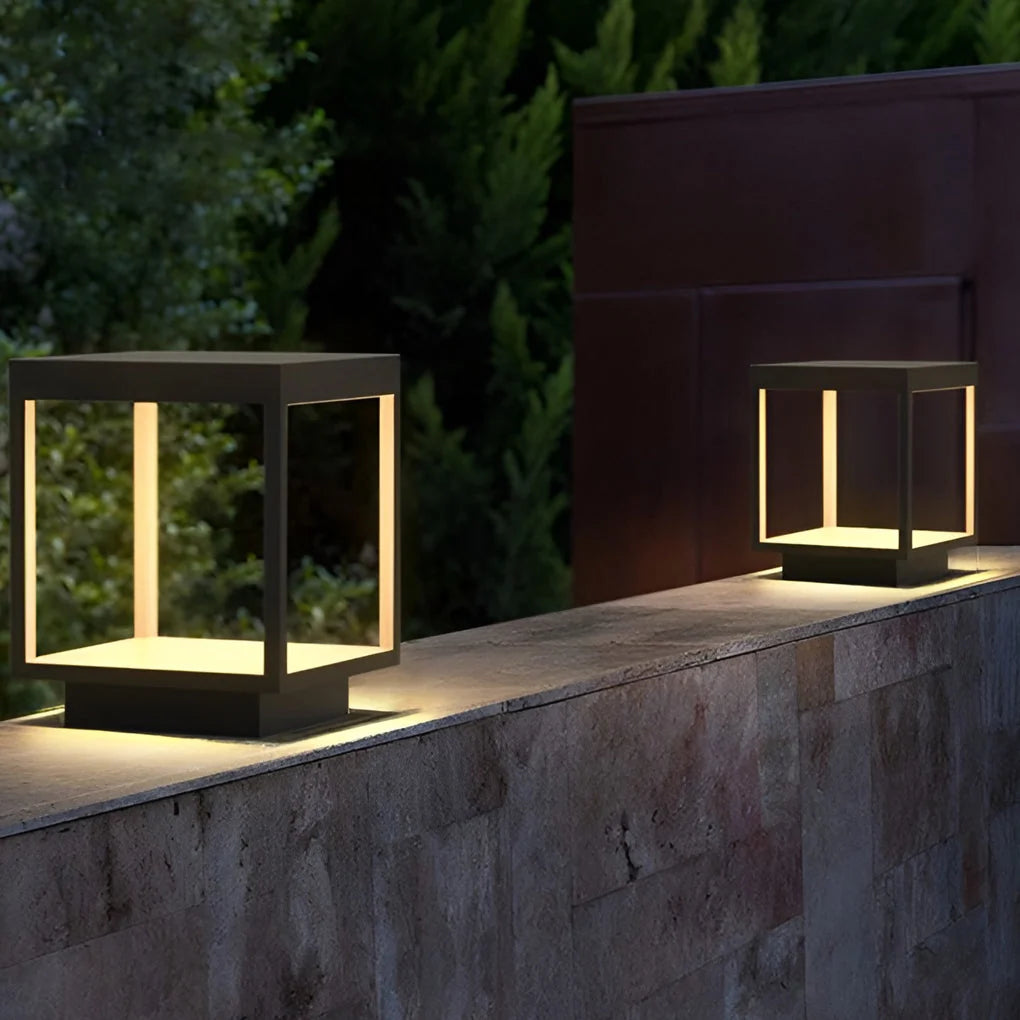 Outdoor Post Lamp Stainless Steel Open Frame Warm White