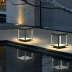 Outdoor Post Lamp Stainless Steel Open Frame Warm White