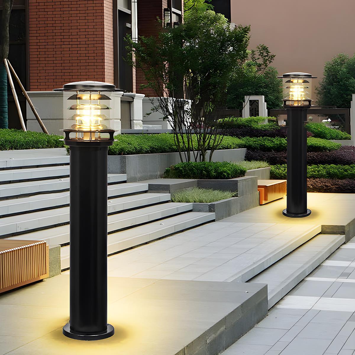Outdoor Post Light Die-Cast Aluminum IP65 Solar & Hardwired