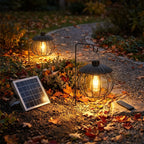 Outdoor Pumpkin Lanterns Solar-Powered Remote & Dimmable