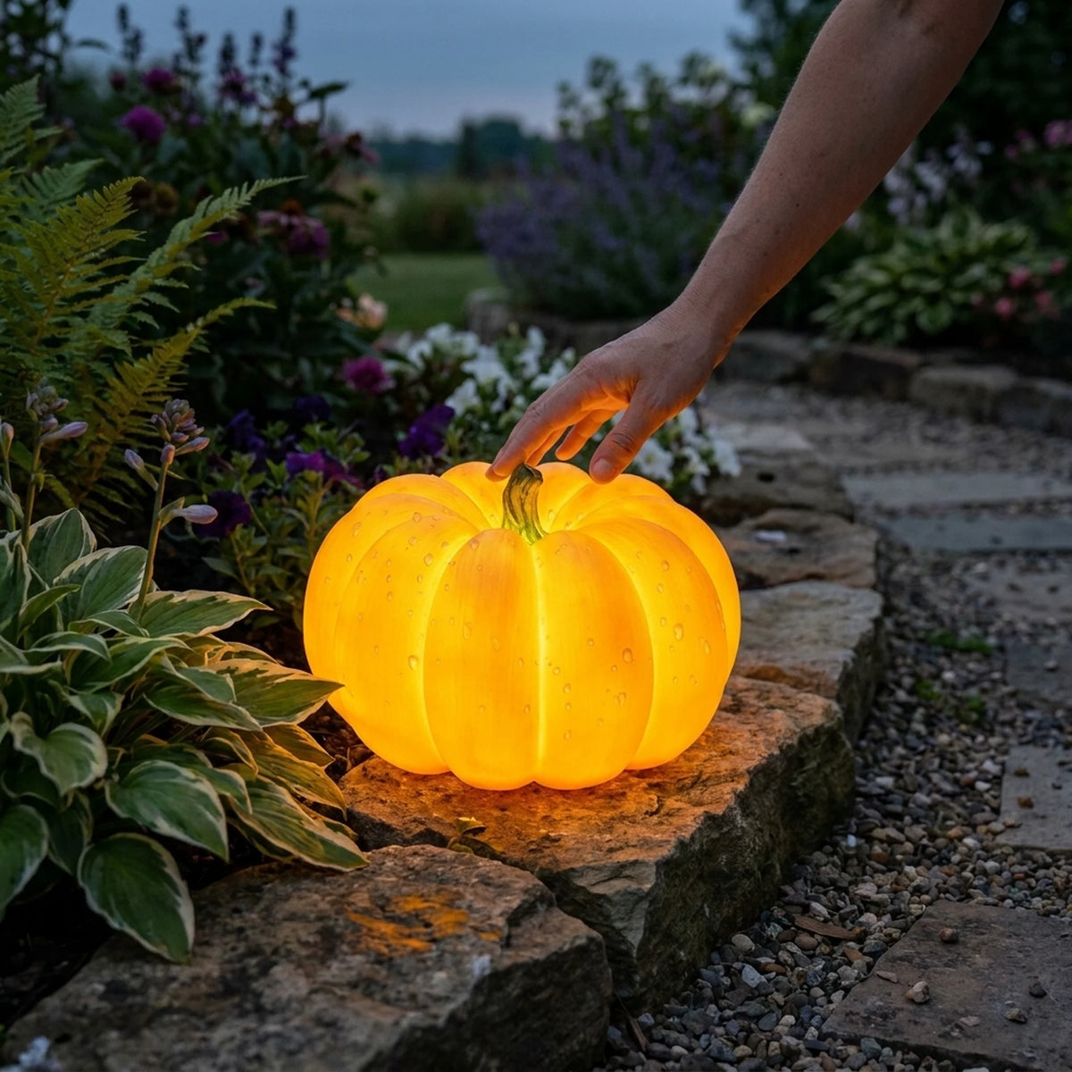 Outdoor Pumpkin Light Solar Powered Warm LED Waterproof