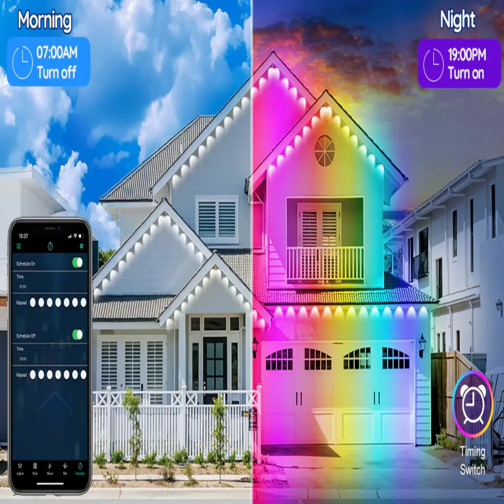 Outdoor RGB LED Strip Lights App-Controlled IP67