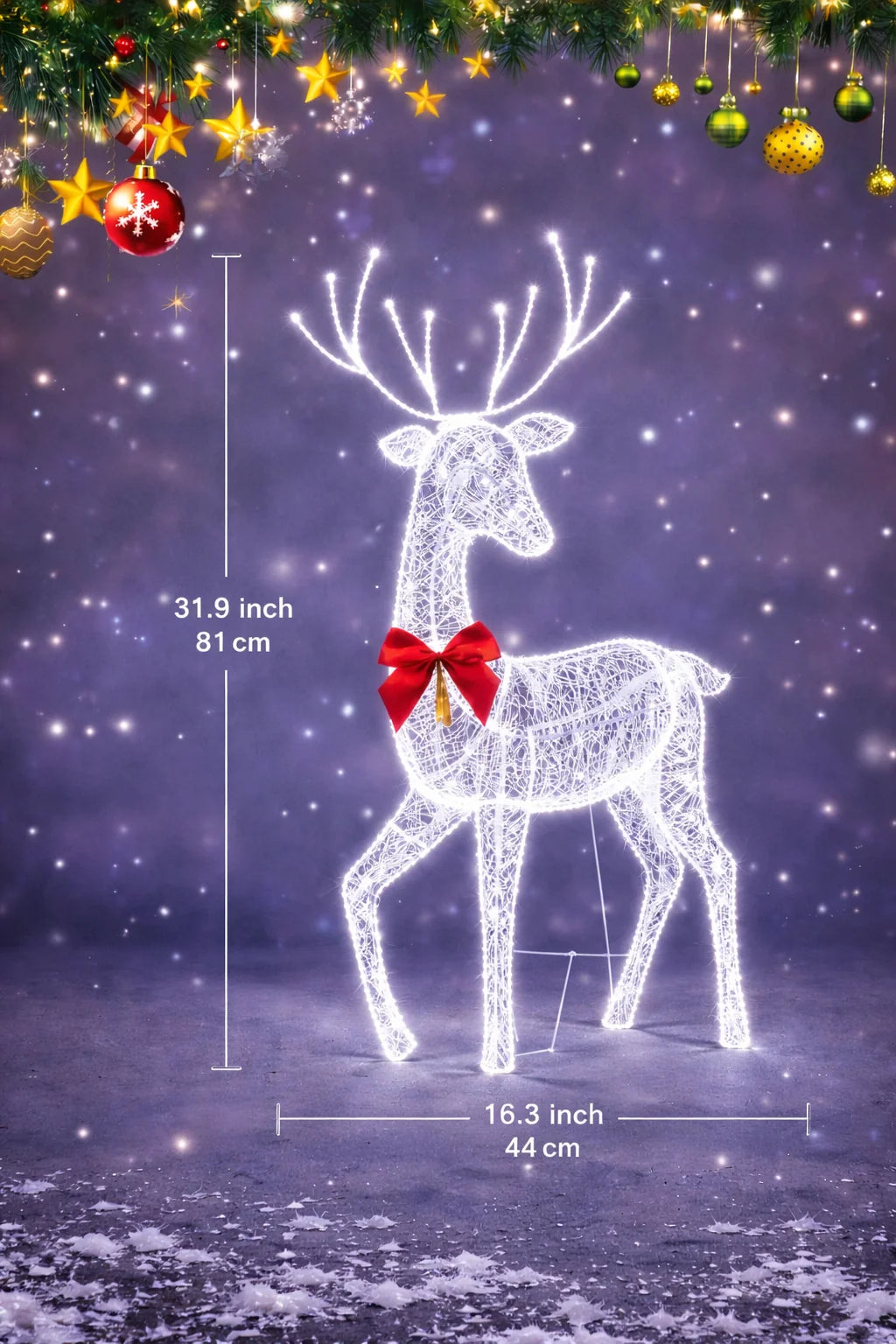 Outdoor Reindeer Set LED Illuminated Rattan Style Weather-Resistant