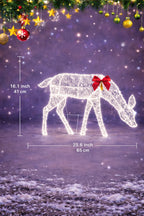 Outdoor Reindeer Set LED Illuminated Rattan Style Weather-Resistant