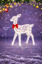 Outdoor Reindeer Set LED Illuminated Rattan Style Weather-Resistant