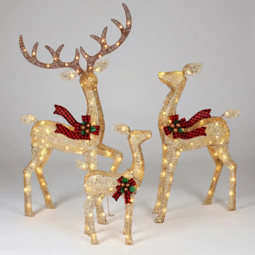 Outdoor Reindeer Set of 3 Warm White LED
