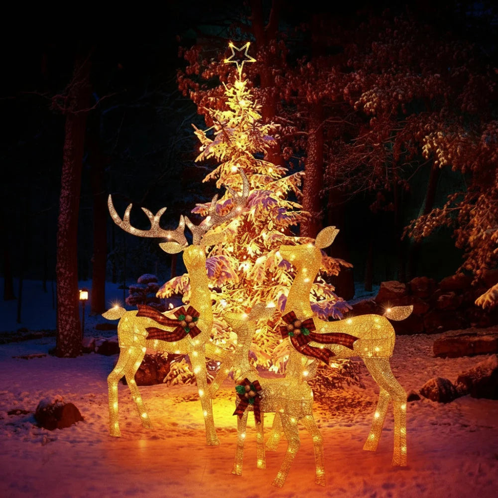 Outdoor Reindeer Set of 3 Warm White LED