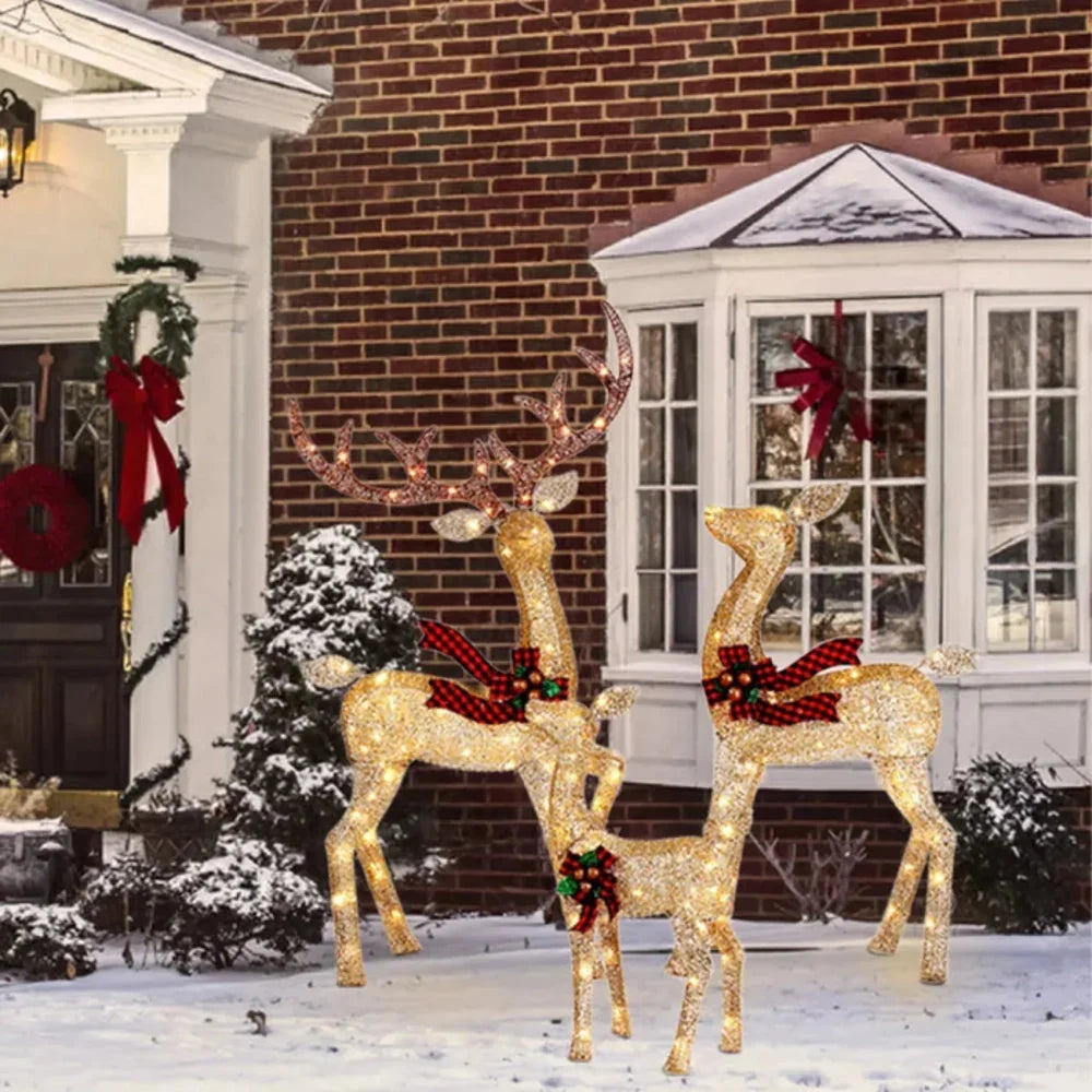 Outdoor Reindeer Set of 3 Warm White LED