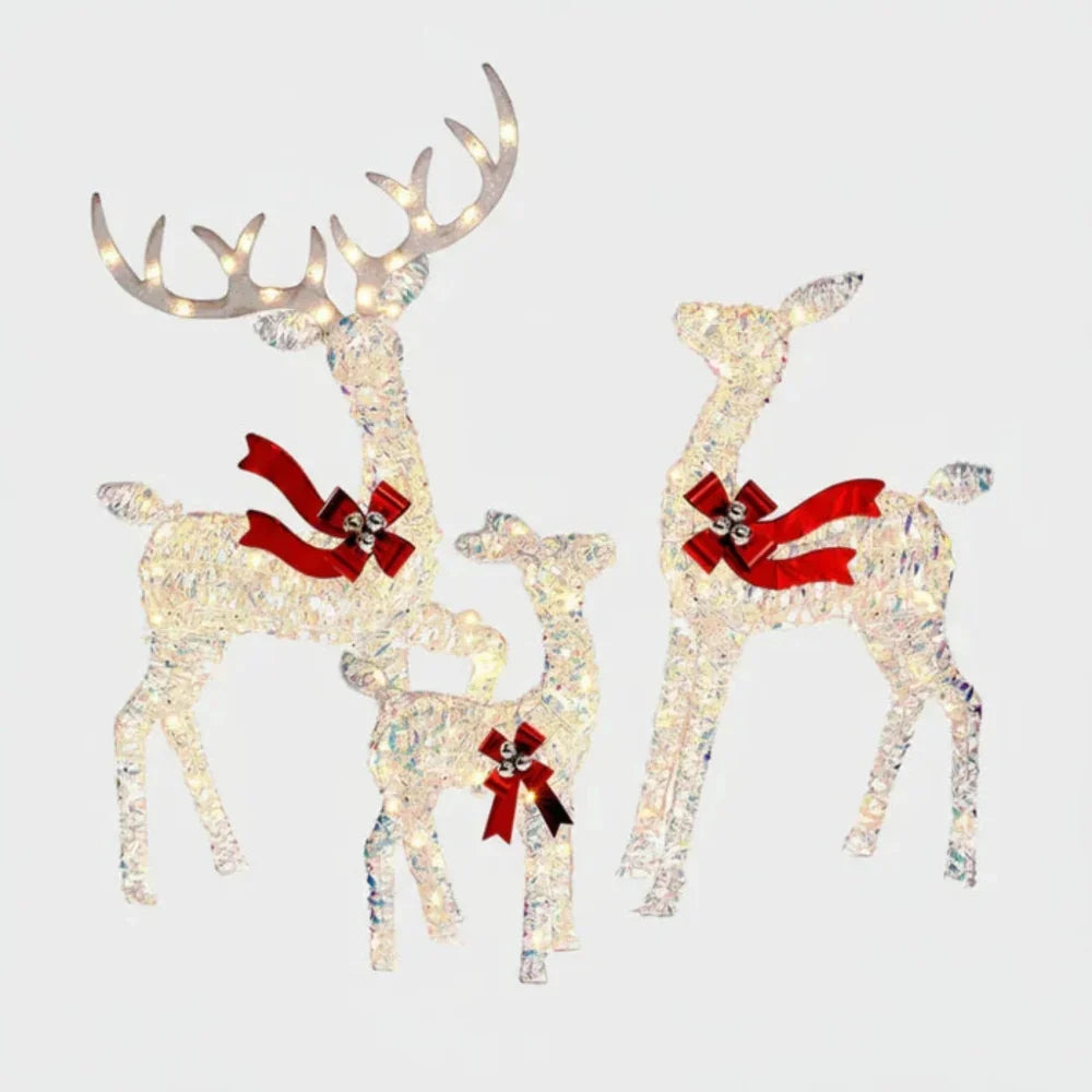Outdoor Reindeer Set of 3 Warm White LED
