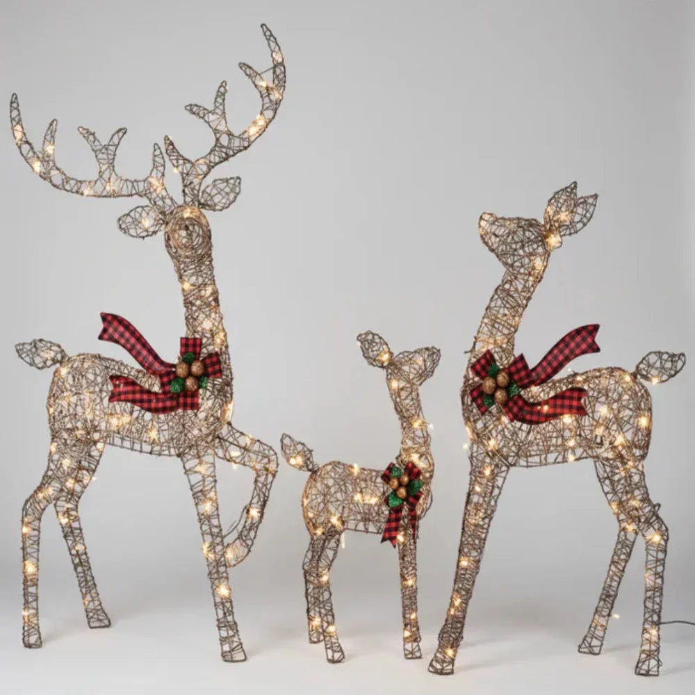 Outdoor Reindeer Set of 3 Warm White LED