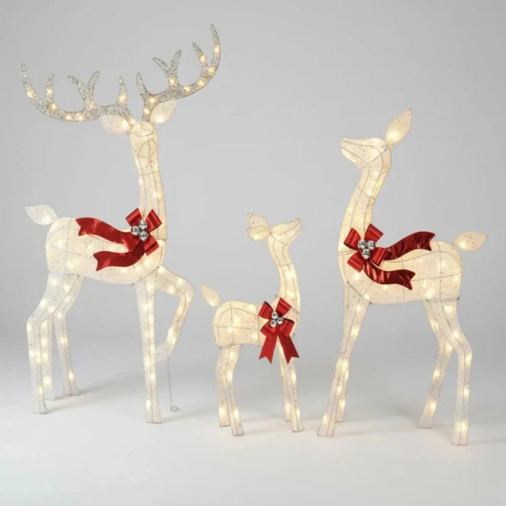 Outdoor Reindeer Set of 3 Warm White LED
