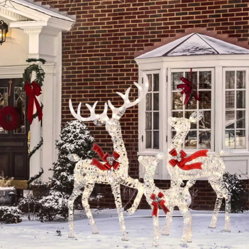 Outdoor Reindeer Set of 3 Warm White LED