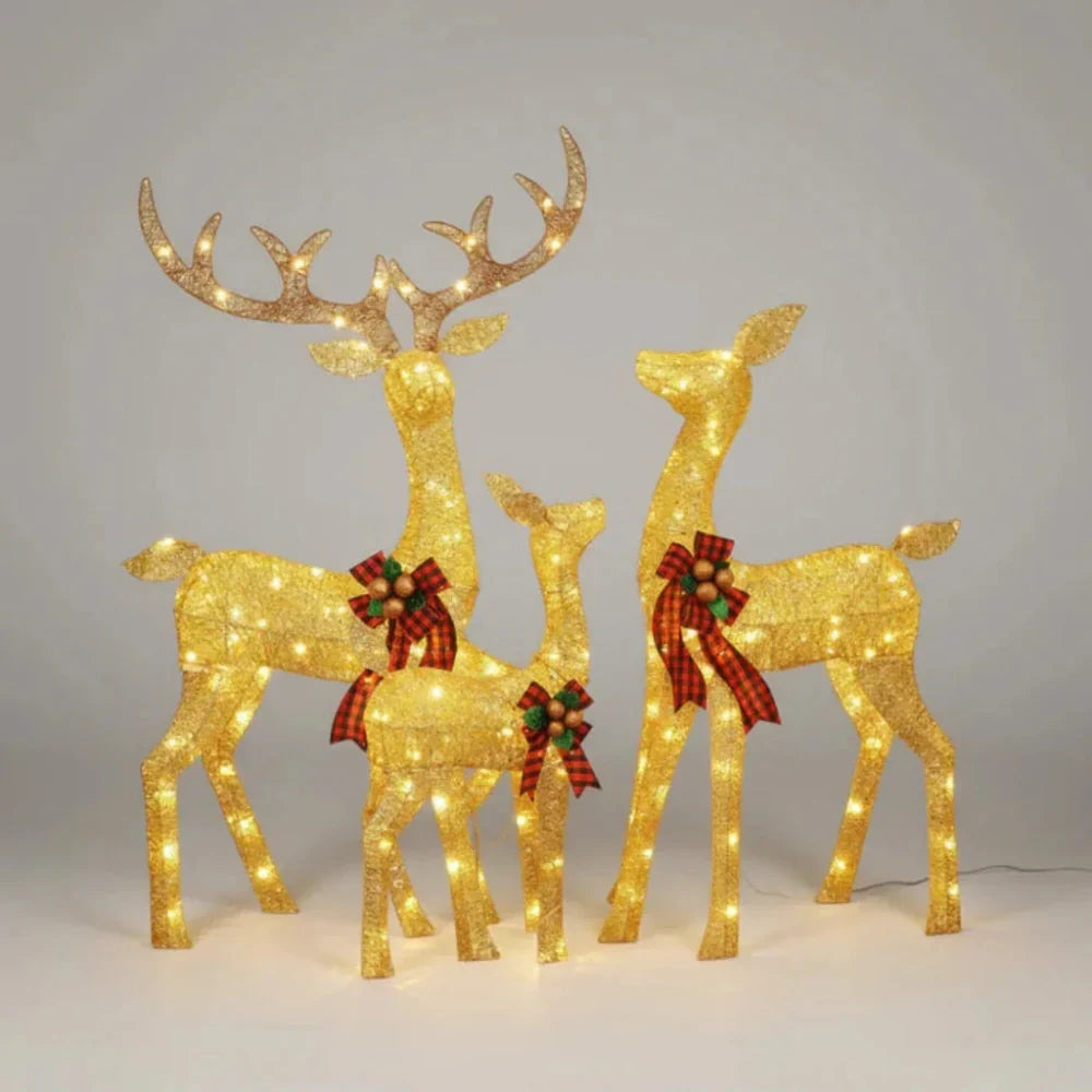 Outdoor Reindeer Set of 3 Warm White LED