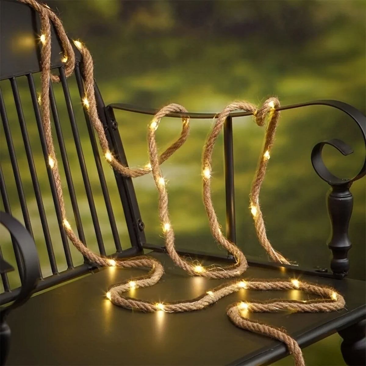 Outdoor Rope Lights Hemp Solar Dusk Sensor
