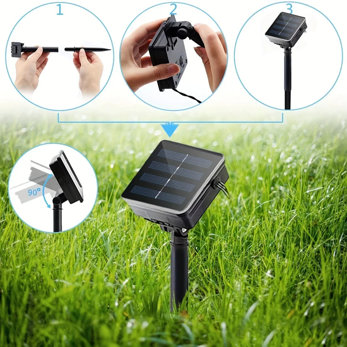 Outdoor Rope Lights Hemp Solar Dusk Sensor
