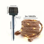 Outdoor Rope Lights Hemp Solar Dusk Sensor